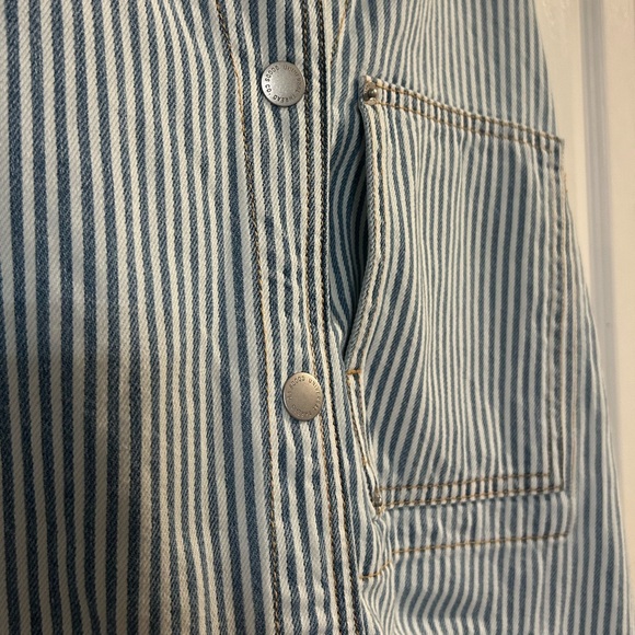 Universal Thread Blue Striped Jacket with brown Corduroy Collar - Picture 6 of 6